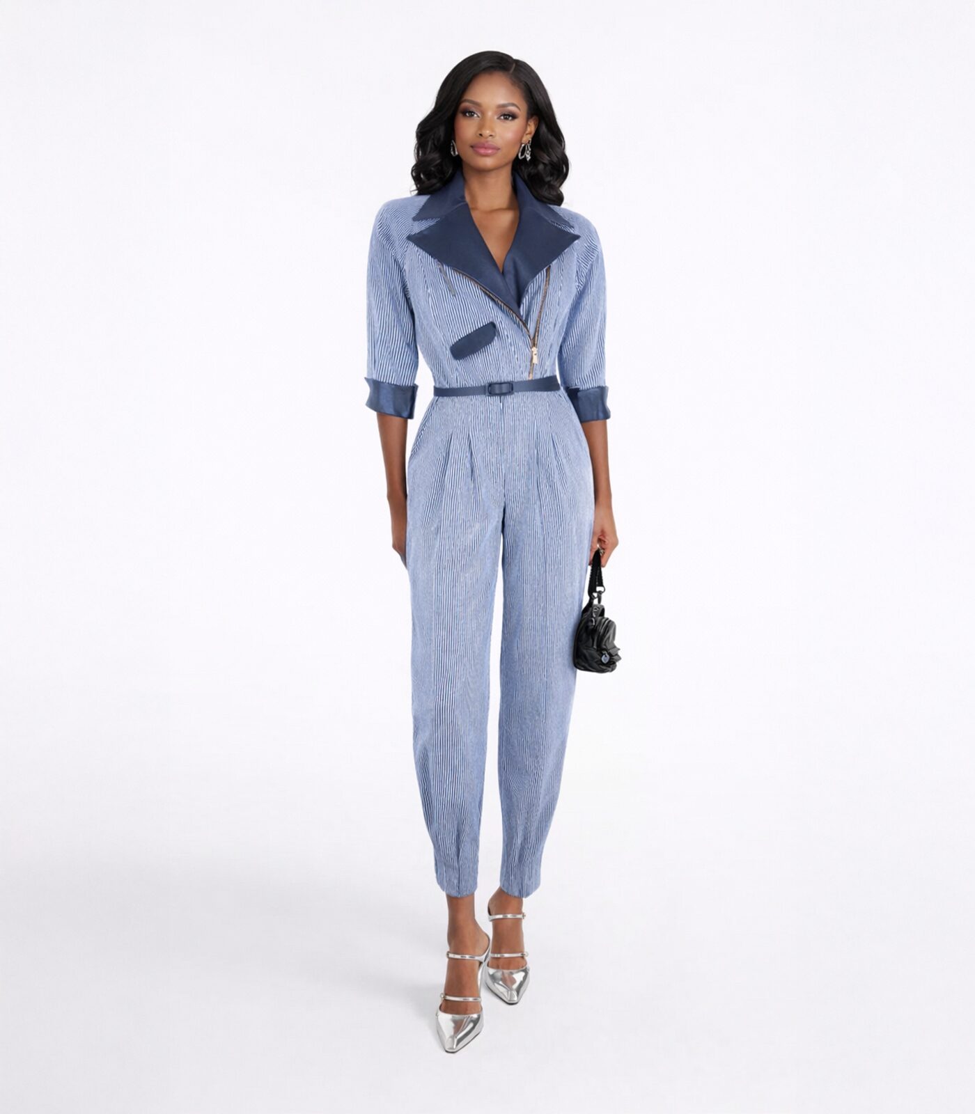 Cotton & Leather Loose Fit Jumpsuit - Image 2