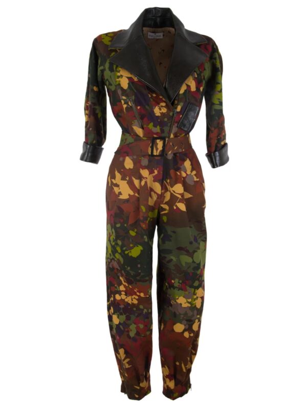 Cotton & Leather Loose Fit Jumpsuit