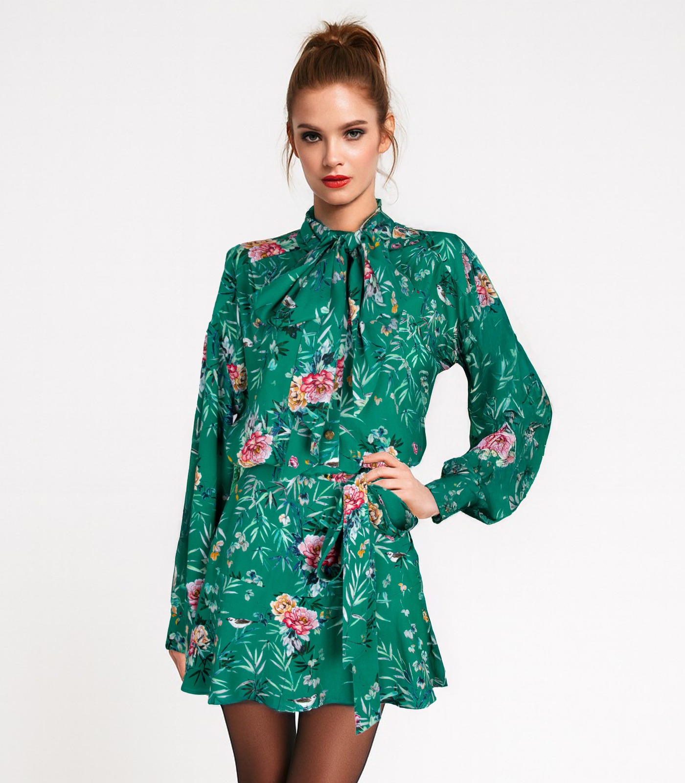 Signature Mini Dress With Silk Lining And Floral Print - Image 2