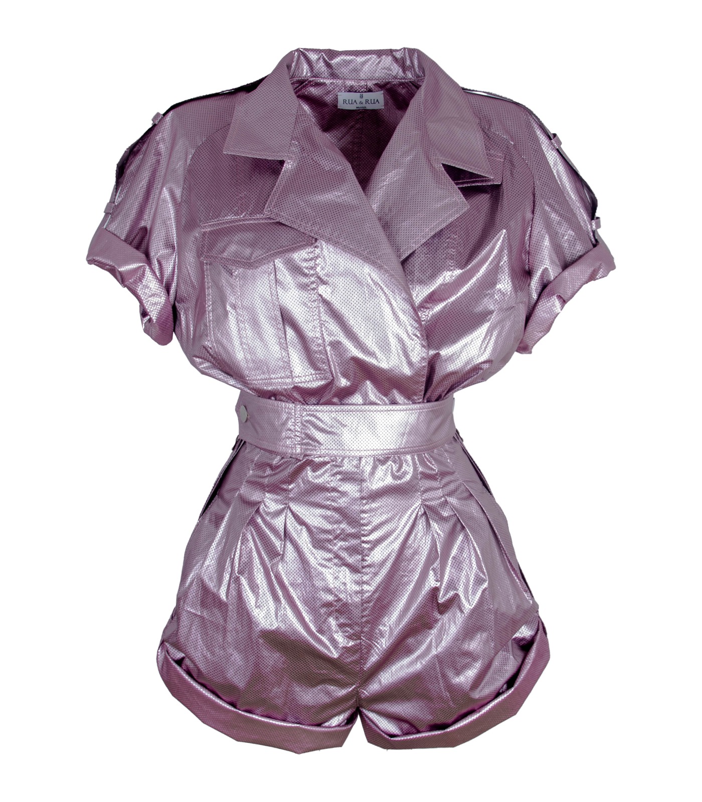 Metallic Pink Short Playsuit