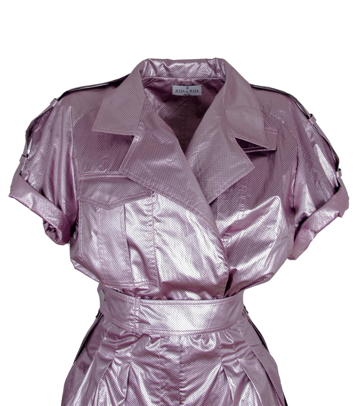 Metallic Pink Short Playsuit - Image 3
