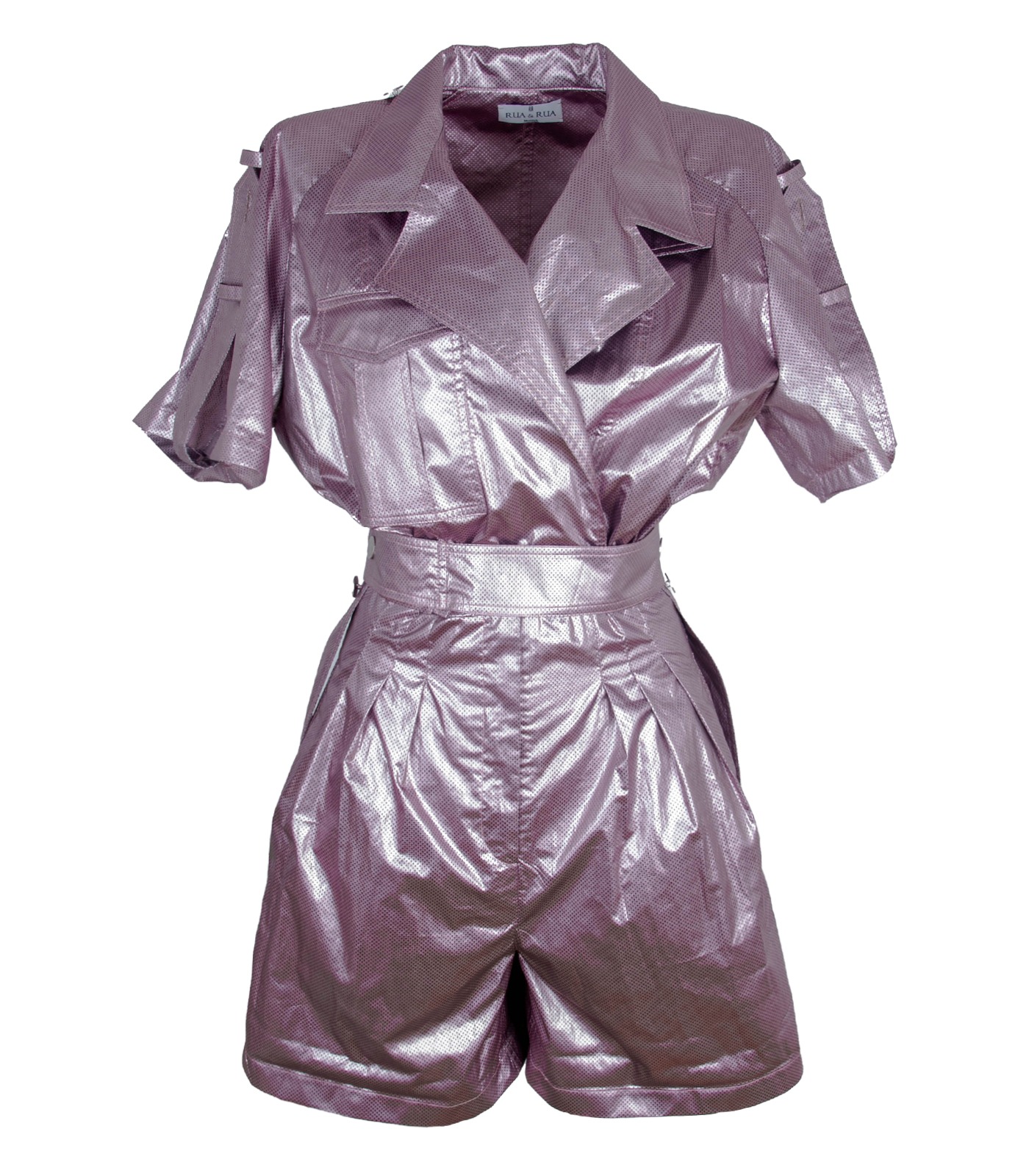Metallic Pink Short Playsuit - Image 9